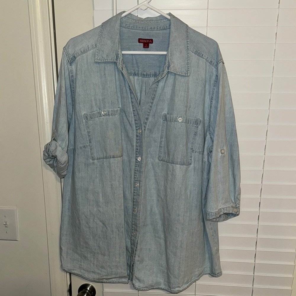 Merona Button up Jean shirt